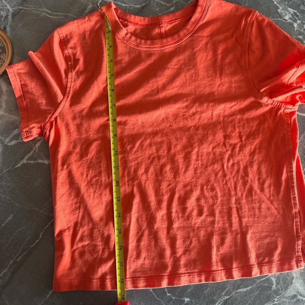 Lululemon Women’s Orange Cotton Tee – Fits Small - Picture 5 of 5